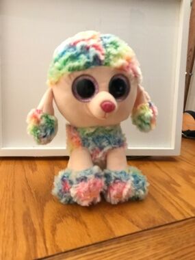 Ty Beanie Boos Rainbow the Poodle Plush 10 inch 2017